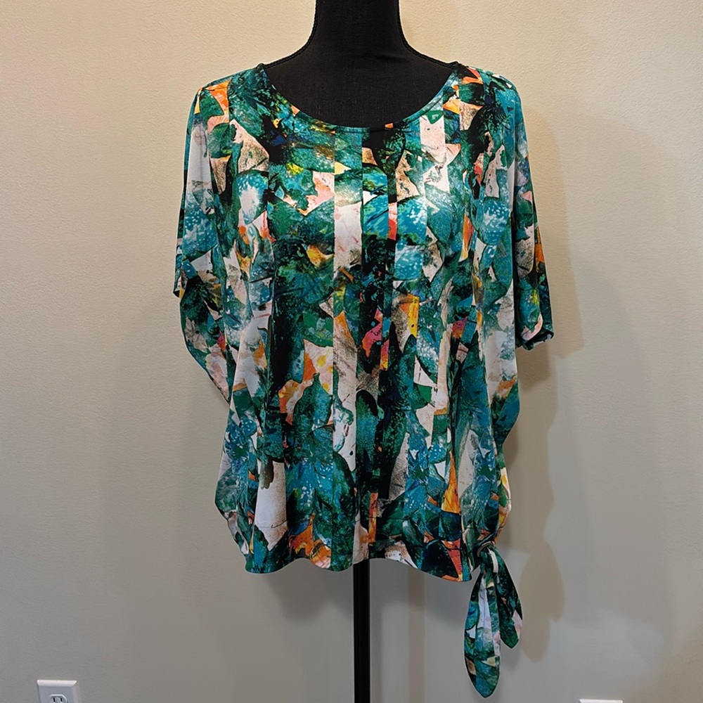 Rafaella‎ Women’s Polyester Blouse Size L with Decorative Tie at side